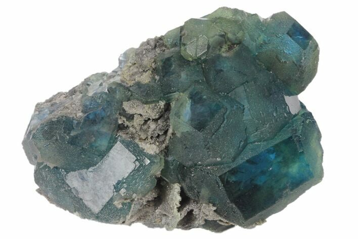 Blue-Green Fluorite on Sparkling Quartz - China #120327